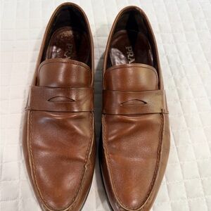 Prada Men's brown Leather Slip-On Loafers 2DC 007 9